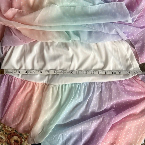 Off-Shoulder Pastel Rainbow Tiered Maxi Dress - Strapless Style - Picture 8 of 9